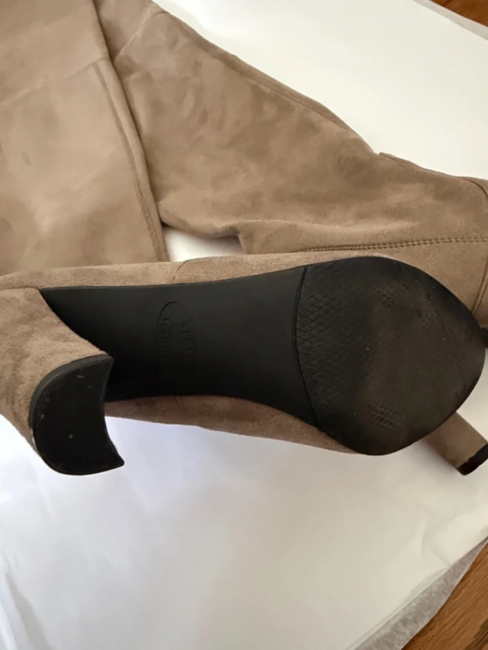 Steve Madden Norri Over-the-Knee Block Heel Boots in Taupe